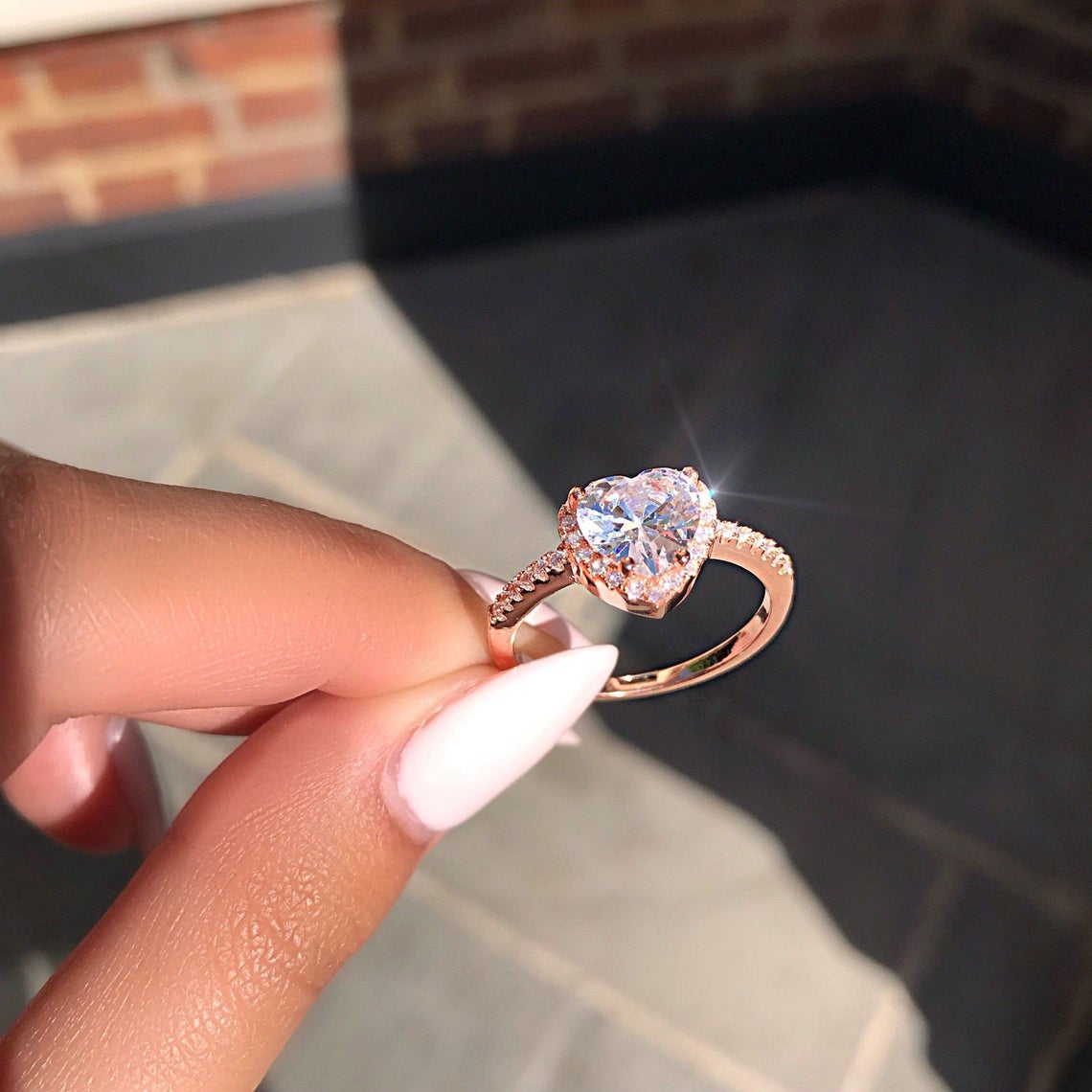 2 CT Heart Cut Diamond 925 Sterling Silver Halo Women's Anniversary Ring