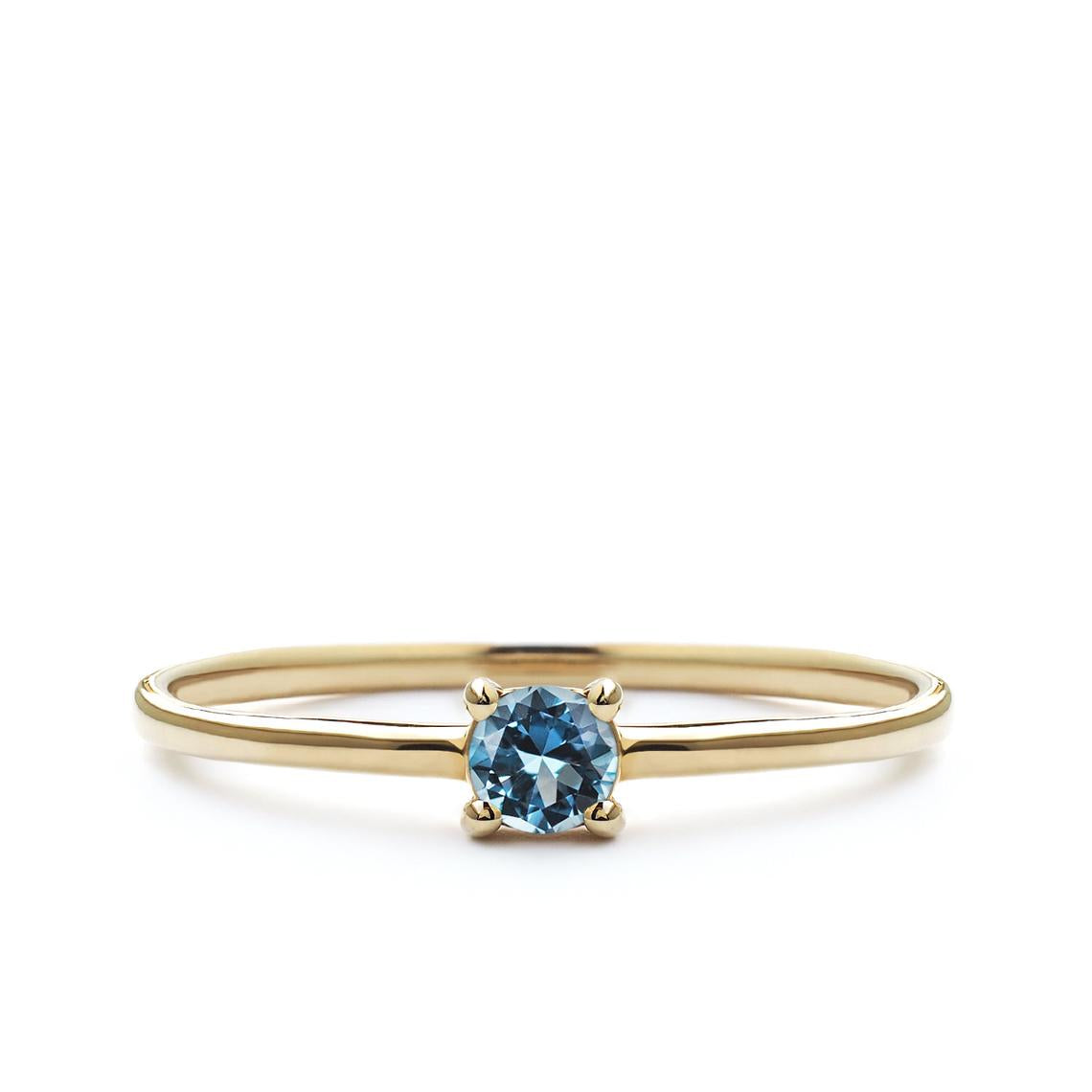 1 CT Round Cut Aquamarine Blue Diamond Women Engagement Solitaire Promise Ring