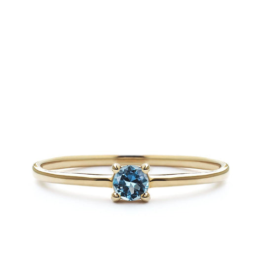 1 CT Round Cut Aquamarine Blue Diamond Women Engagement Solitaire Promise Ring