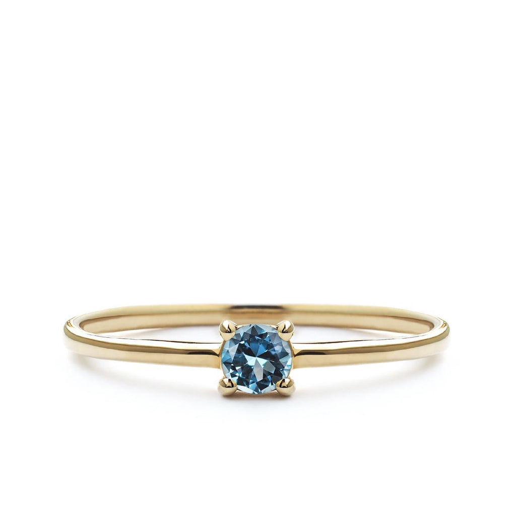Vintage emerald cut aquamarine engagement ring 14k yellow gold three s –  WILLWORK JEWELRY