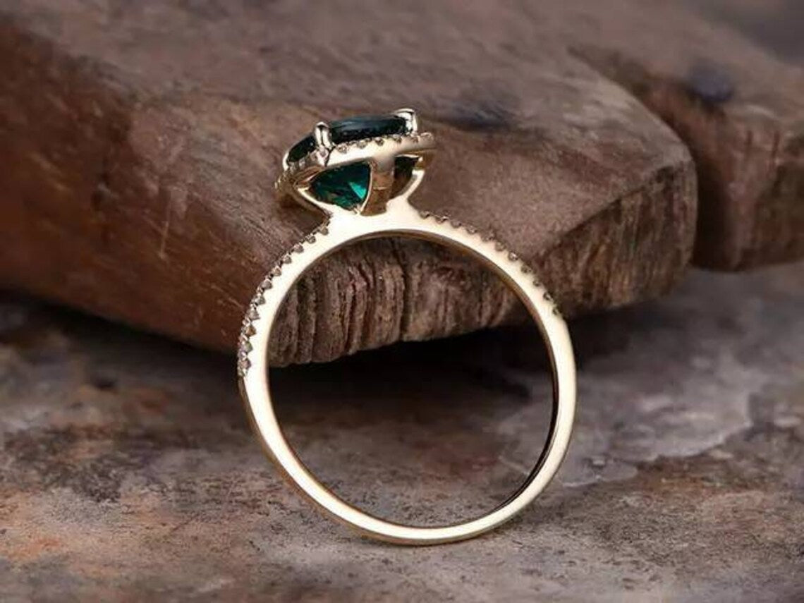 1.75 Ct Cushion Cut Green Emerald 925 Sterling Silver Halo Engagement Ring