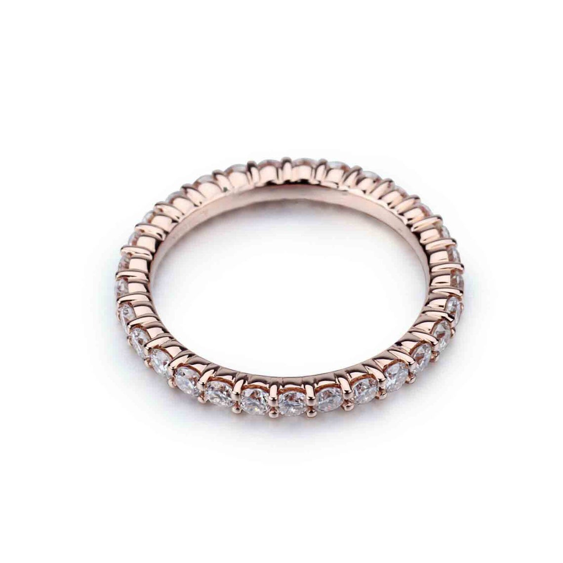 2 CT Round Cut Diamond 925 Sterling Silver Full Eternity Wedding Band Ring