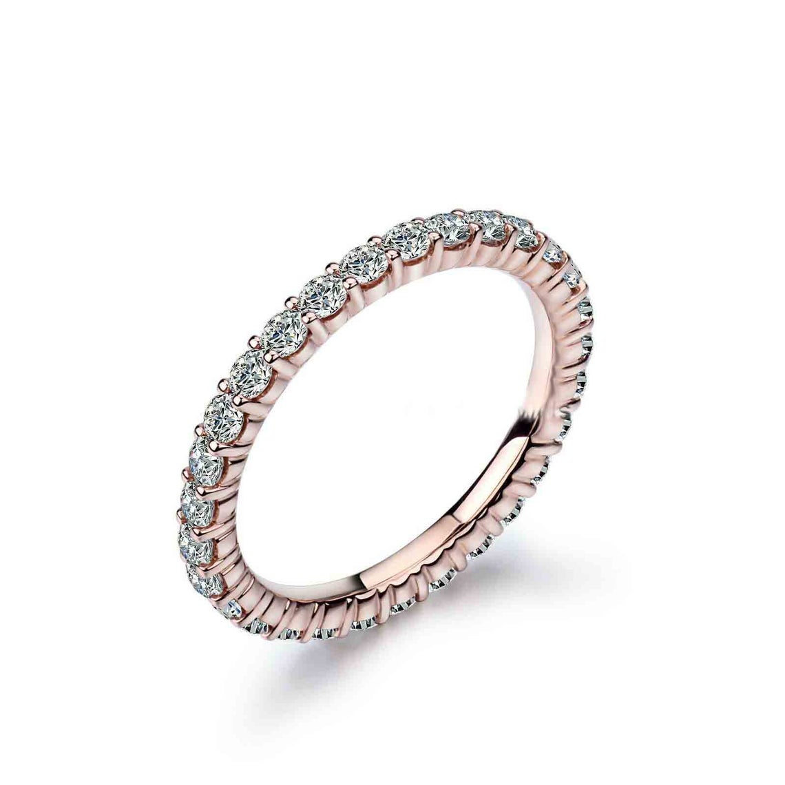 2 CT Round Cut Diamond 925 Sterling Silver Full Eternity Wedding Band Ring