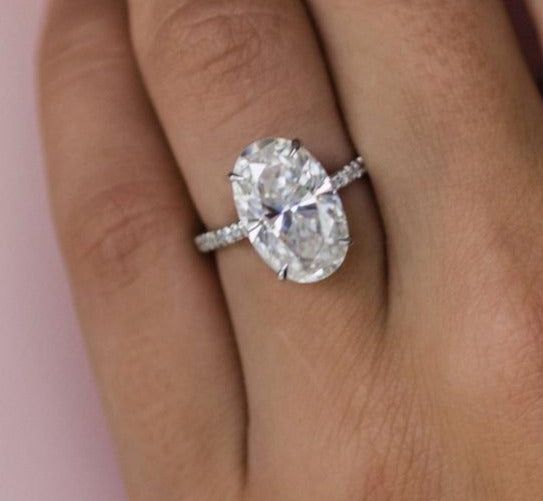 2 CT Oval Cut  Diamond 925 Sterling Silver Unique Wedding Engagement Halo Ring - atjewels.in
