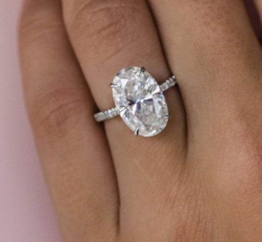 2 CT Oval Cut  Diamond 925 Sterling Silver Unique Wedding Engagement Halo Ring - atjewels.in