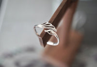 Tiny Swan Ring White Gold Over On 925 Sterling Silver Simple & Unique Ring