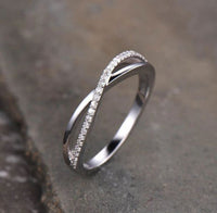 0.75 Ct Round Cut Diamond White Gold Over On 925 Sterling Silver Infinity Promise Gift Ring