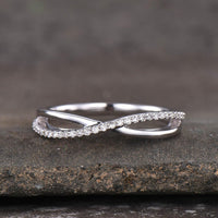 0.75 Ct Round Cut Diamond White Gold Over On 925 Sterling Silver Infinity Promise Gift Ring