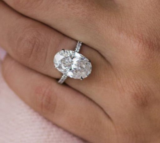 2 CT Oval Cut  Diamond 925 Sterling Silver Unique Wedding Engagement Halo Ring - atjewels.in