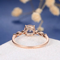 1 CT Round Cut Peach Morganite Rose Gold Over On 925 Sterling Silver Halo Promise Ring