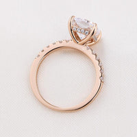 3.00 CT Cushion Cut Rose Gold Over On 925 Sterling Silver Wedding Band Bridal Ring Set