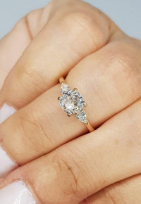 2.50 CT Cushion Cut CZ Diamond Rose Gold Over On 925 Sterling Silver Solitaire W/Accents Ring