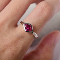 1.00 Ct Trillion Cut Ruby 925 Sterling Silver Solitaire Promise Gift Ring