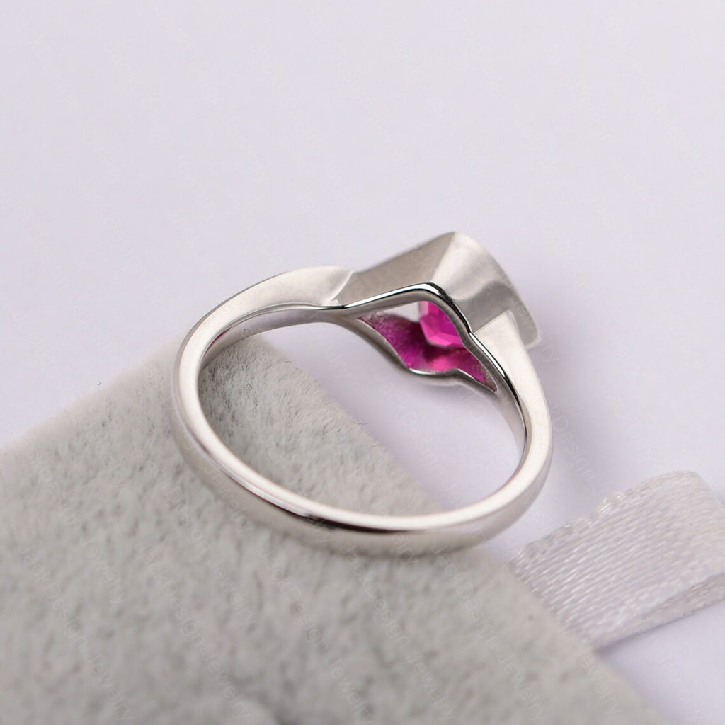 1.00 Ct Trillion Cut Ruby 925 Sterling Silver Solitaire Promise Gift Ring