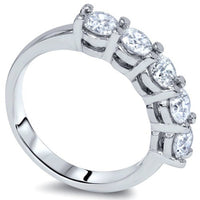 1.25 CT 925 Sterling Silver Round Cut Diamond Wedding Anniversary Ring