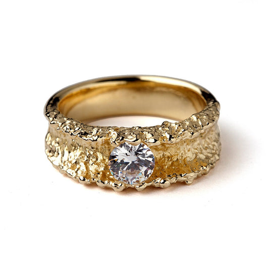 1 CT 925 Sterling Silver Round Cut Diamond Unique Anniversary Solitaire Ring