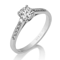 1 CT 925 Sterling Silver Wedding Round Cut Diamond Engagement Ring