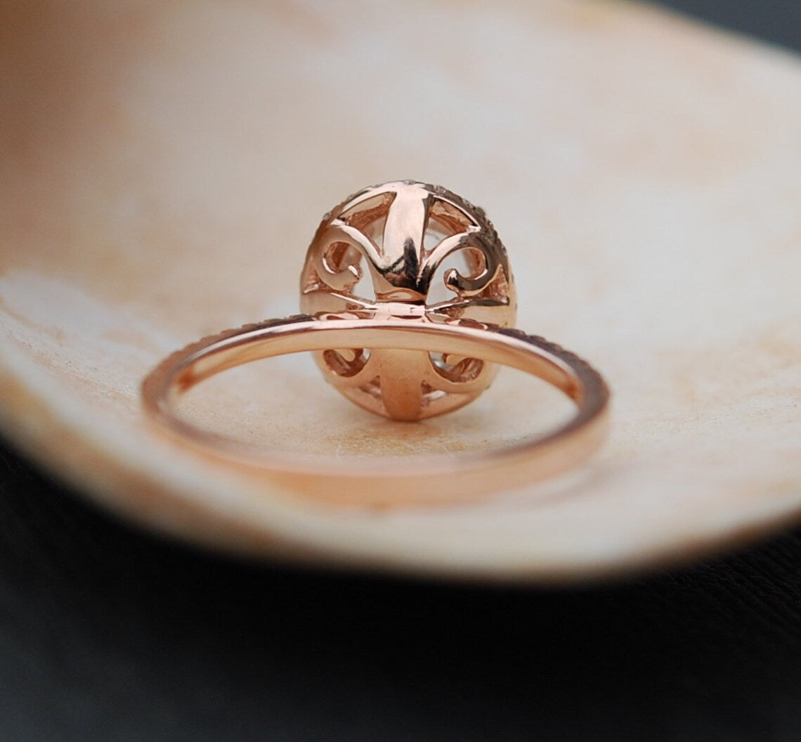 1.95 CT Oval White Sapphire Rose Gold Over On 925 Sterling Silver Halo Engagement Ring