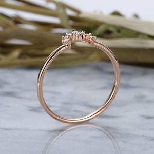 0.75 CT Round Cut Diamond 925 Sterling Silver Curved Promise Anniversary Gift for