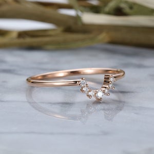 0.75 CT Round Cut Diamond 925 Sterling Silver Curved Promise Anniversary Gift for