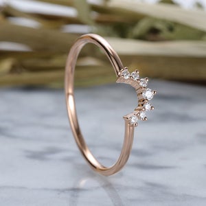 0.75 CT Round Cut Diamond 925 Sterling Silver Curved Promise Anniversary Gift for