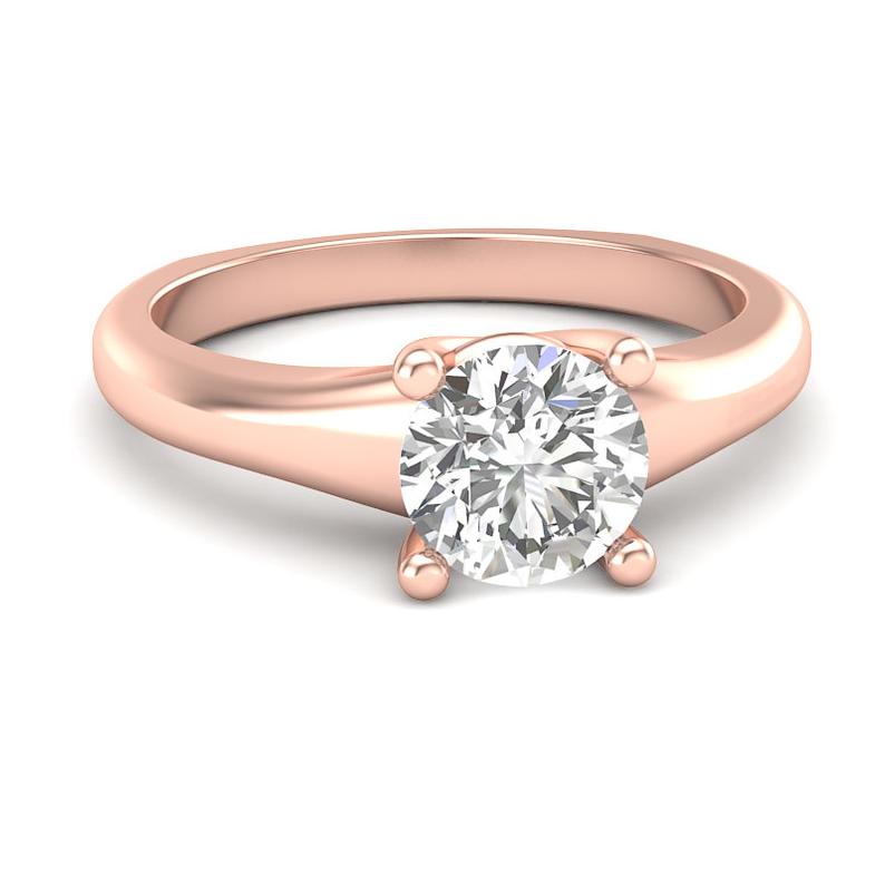 1 CT 925 Sterling Silver Round Cut Diamond Solitaire Engagement Ring