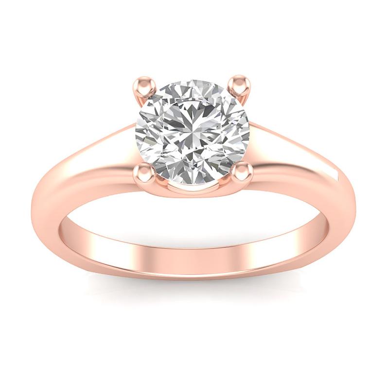 1 CT 925 Sterling Silver Round Cut Diamond Solitaire Engagement Ring