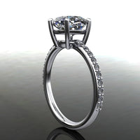 1 CT 925 Sterling Silver Cushion Cut Diamond Promise Engagement Ring