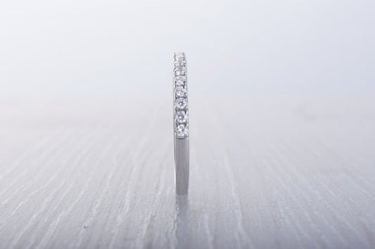 1 CT Round Cut Diamond 925 Sterling Silver Half Eternity Wedding Band Ring