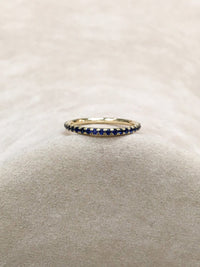 1 CT Round Cut Blue Sapphire Diamond 925 Sterling Silver Full Eternity Wedding Band Ring