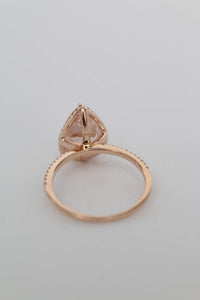 1 CT Pear Cut Morganite Diamond 925 Sterling Silver Halo Engagement Ring