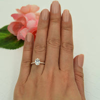 1.25 CT Oval Cut Diamond Rose Gold Over On 925 Sterling Silver Engagement Ring