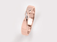 0.25 Ct Round Cut Diamond Rose Gold Over On 925 Sterling Silver Engagement Wedding Band Ring