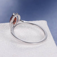 1 CT Marquise Cut Red Garnet Diamond 925 Sterling Silver Halo Wedding Ring