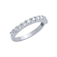 1 CT Round Cut Diamond 925 Sterling Silver Half Eternity Band Wedding Ring