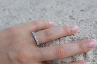 1 CT Round Cut Diamond 925 Sterling Silver Half Eternity Band Wedding Ring