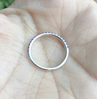 1 CT Round Cut Amethyst Diamond 925 Sterling Silver Half Eternity Band Ring