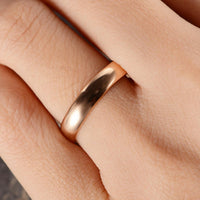 Rose Gold Over On 925 Sterling Silver Plain Simple Unisex Engagement Wedding Ring