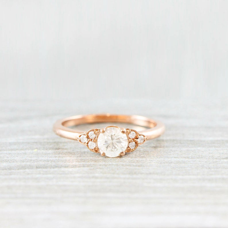 1 CT 925 Sterling Silver Round Cut Diamond Engagement Anniversary Ring