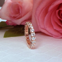 2 CT Round Cut White Diamond 925 Sterling Silver Full Eternity Band Ring