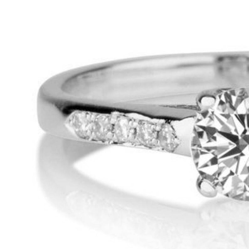 1 CT 925 Sterling Silver Wedding Round Cut Diamond Engagement Ring