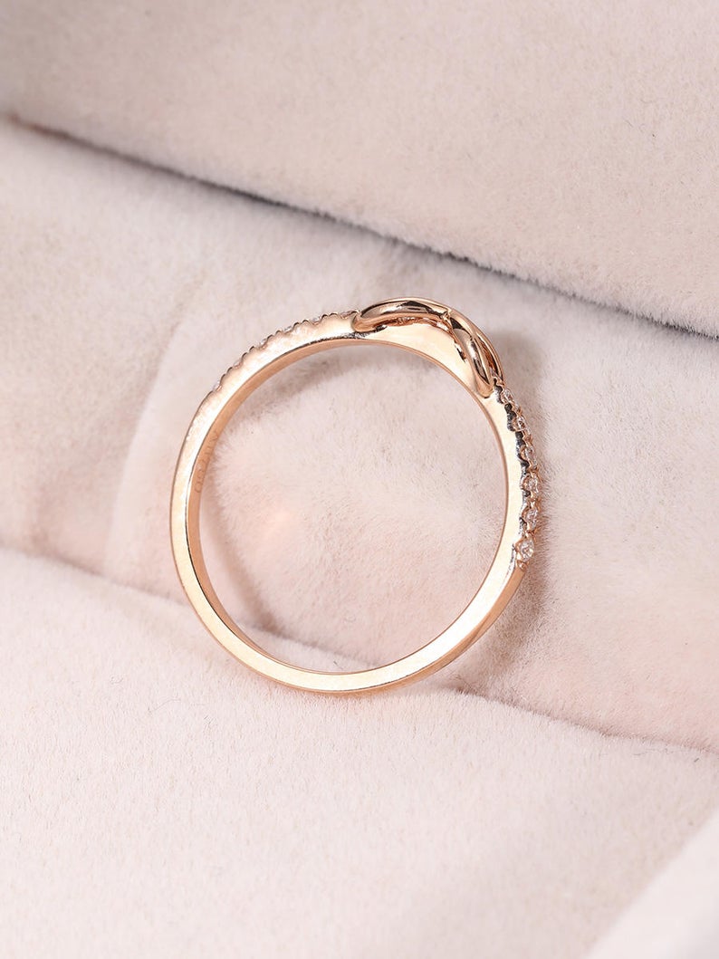 0.75 Ct Round Cut Diamond Rose Gold Over On 925 Sterling Silver Infinity Promise Gift Ring