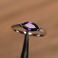 1 Ct Marquise Cut Purple Amethyst Solitaire Promise Ring In 925 Sterling Silver