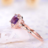 2 CT Cushion Cut Amethyst CZ Diamond 925 Sterling Silver Women Anniversary Gift for her