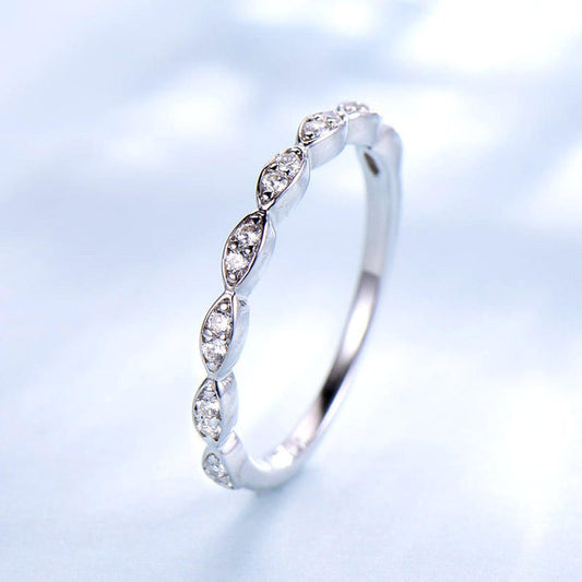 0.75 Ct Round Cut Diamond 925 Sterling Silver Half Eternity Engagement Band Ring