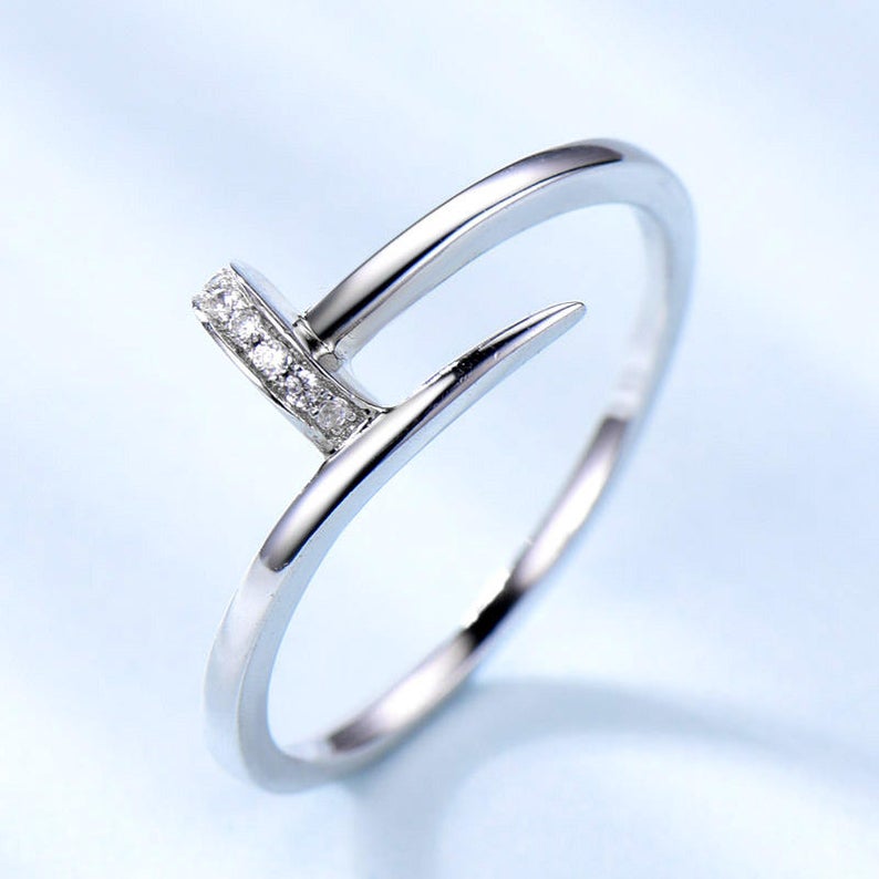 0.20 Ct Round Cut Diamond 925 Sterling Silver Unique Promise Gift Ring