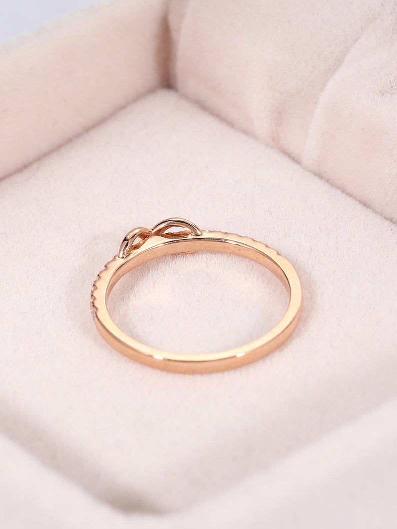 0.75 Ct Round Cut Diamond Rose Gold Over On 925 Sterling Silver Infinity Promise Gift Ring