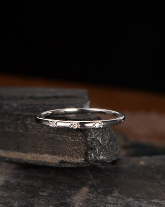 0.25 CT Round Cut Diamond Eternity Engagement Band Ring In 925 Sterling Silver