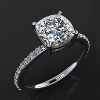 1 CT 925 Sterling Silver Cushion Cut Diamond Promise Engagement Ring