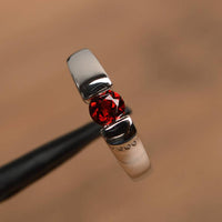 1 Ct Round Cut Red Garnet 925 Sterling Silver Solitaire January Birthstone Ring